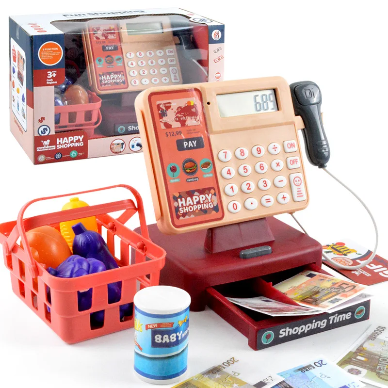 Детская развивающая игрушка для игрового домика копия супермаркета кассира с