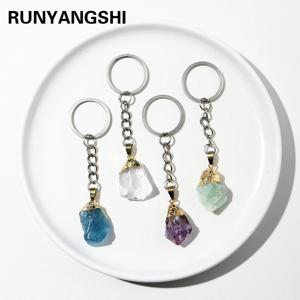 

1 шт. брелоки с натуральным драгоценным камнем, автомобильные брелоки с аметистом, энергетический кварц, подарок, хрустальный аксессуар для ...