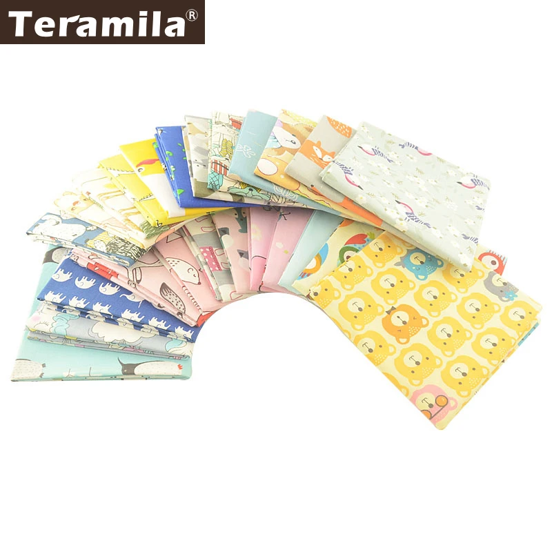 Teramila 50x50 см 100% хлопчатобумажная ткань с изображением животных мультяшный дизайн