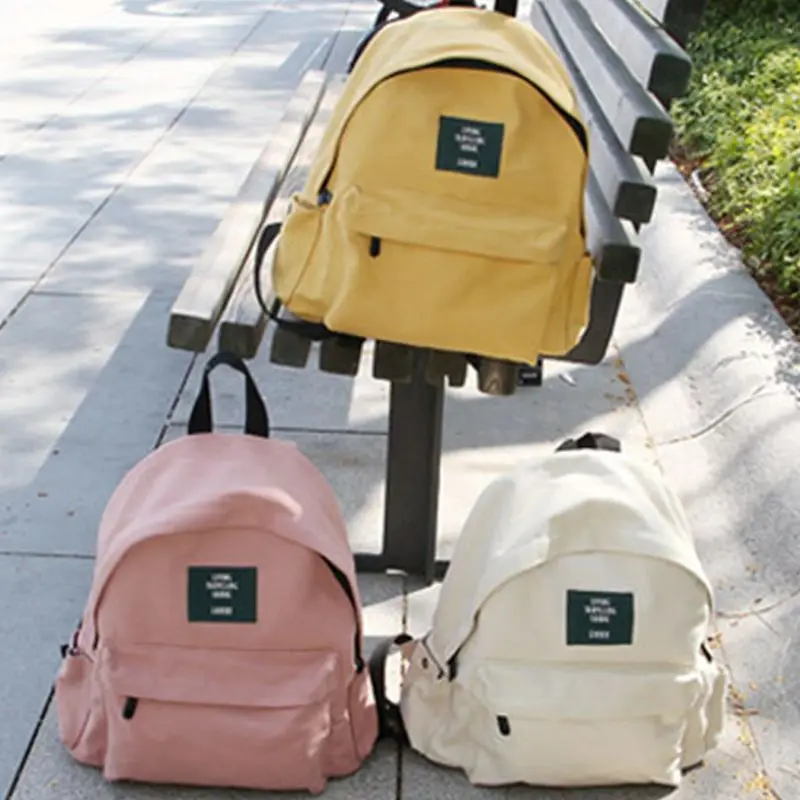 

Холщовый рюкзак для женщин, повседневная вместительная школьная сумка для книг, дорожный ранец для девочек-подростков