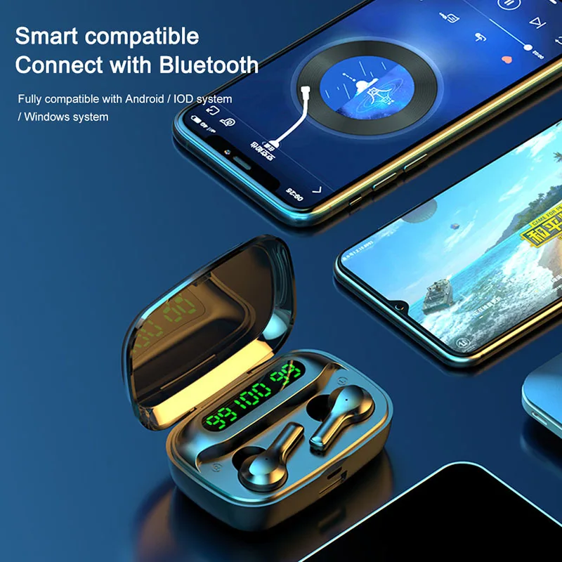 R3 TWS беспроводные наушники Bluetooth музыка спорт телефон водонепроницаемый 2000 мАч