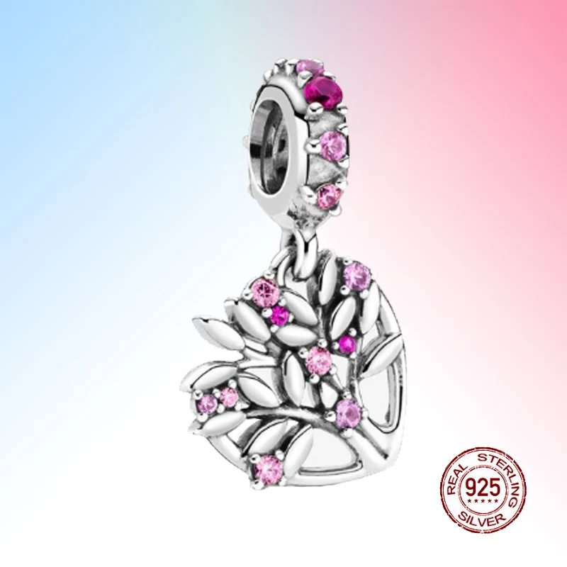 

2021 New Pendant DIY Bead 925 Sterling Silver Pink Tree of life Bracelet jewelry Making for women fit Original Pandora charms