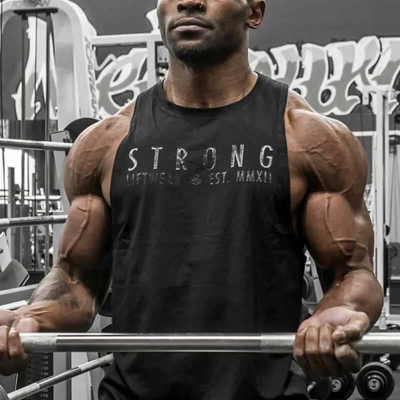 Лидер продаж мужские майки для бодибилдинга стрингера без рукавов принт буквы