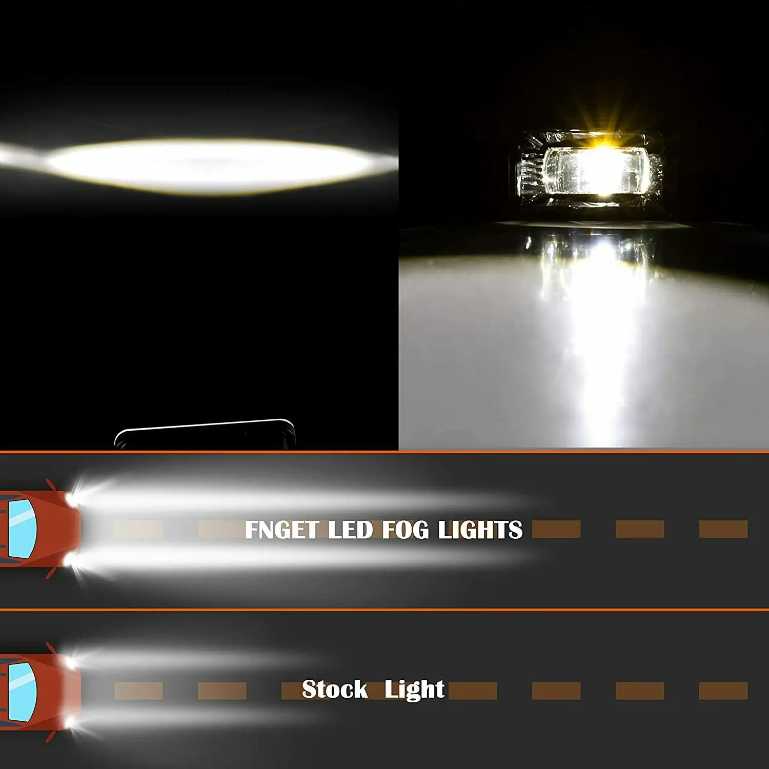 

2x LED Square Fog Lights For Ford F150 2015-2019 Super Duty 2017-2018 Expedition Bumper Driving Lights Car Accessories