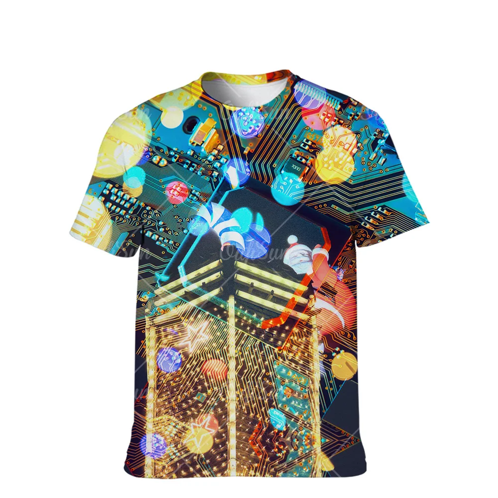 

New 3D Printing Color T-shirt Creative Design Romantic Fantasy Universe Starry Sky Landscape Top Fashion Round Neck Short Sleeve