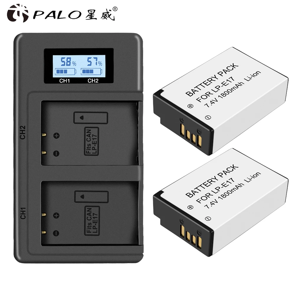 PALO 1800 мА/ч, LP-E17 LPE17 LP E17 литий-ионный аккумулятор для цифровой однообъективной зеркальной камеры Canon EOS M3 M5 750D 760D 800D T6i T6s 8000D поцелуй X8i