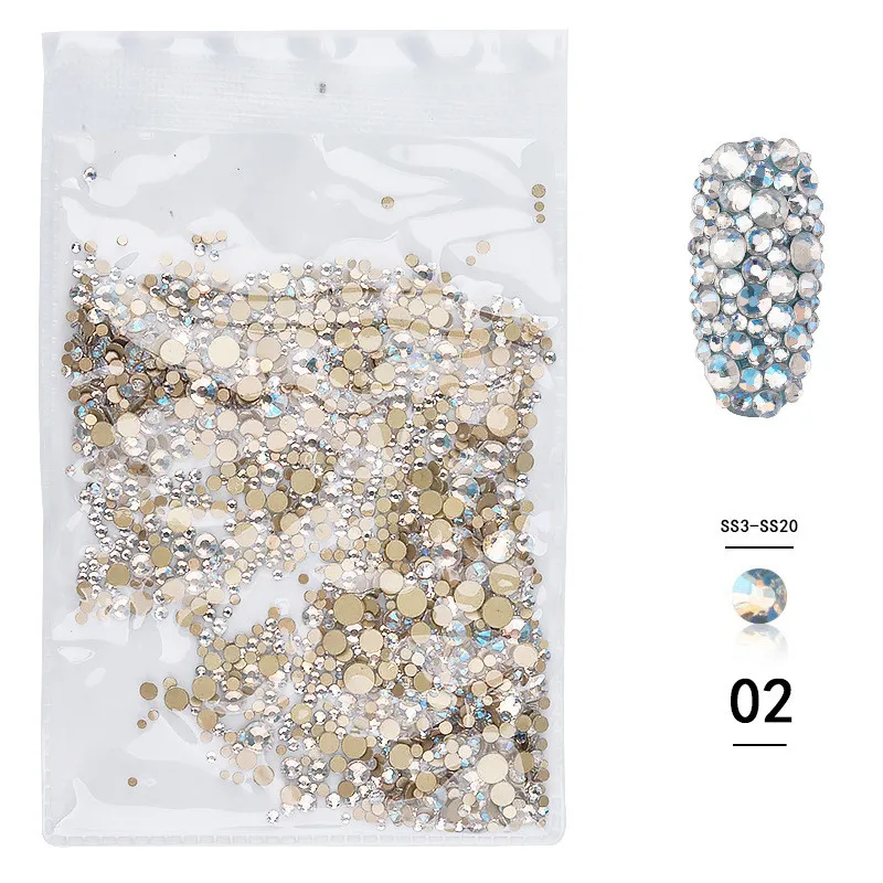 1 шт. в упаковке микс SS3-SS20 ногтей Стразы Красочные усеяны искусственными
