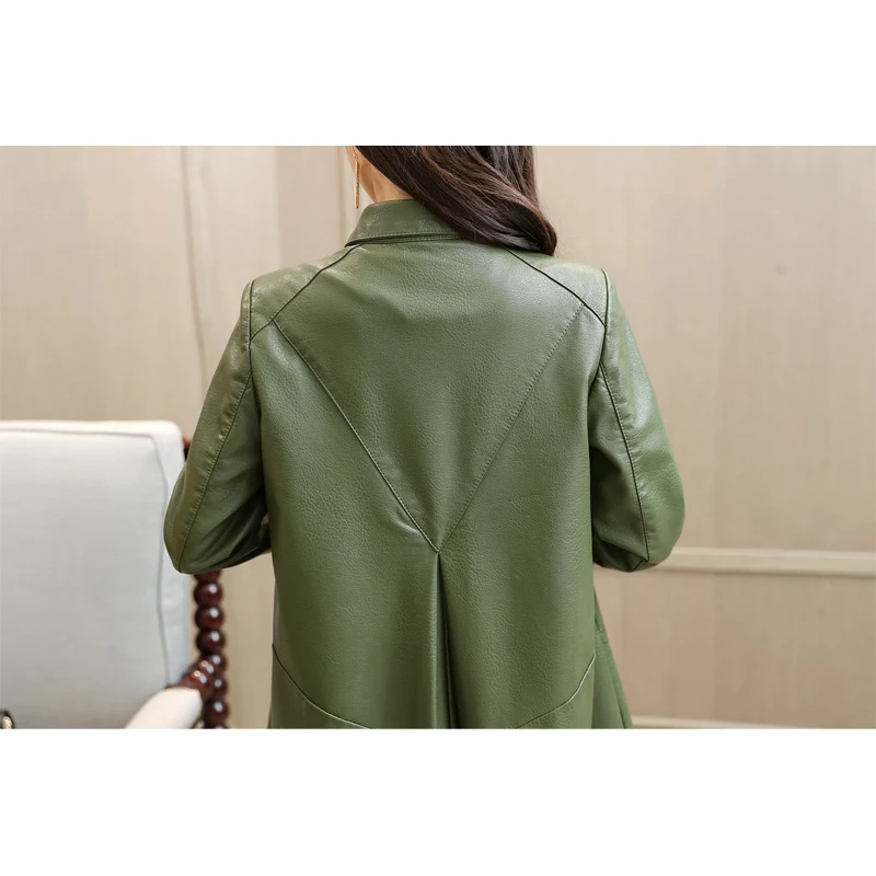

2020 Autumn Winter Women Leather Jacket Plus Size Loose Faux Leather Jackets Women Pu Leather Trench Coat Female Outerwear