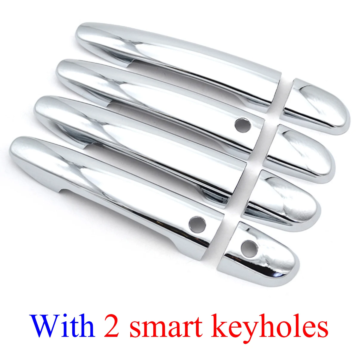 With 2 Smart keyhole Хромированная дверная ручка литье Защитная крышка отделка Подходит для Mazda CX5 CX-5 KF аксессуары части украшения - Цвет: With 2 Smart keyhole