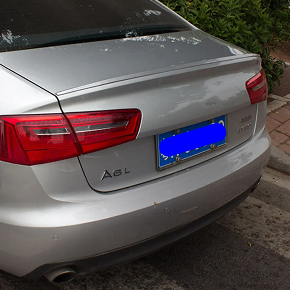 Для Audi A6 C7 черный спойлер 2011 2012 2013 высокое качество, поступления г. ABS пластмассовый задний багажник крыла спойлер автомобиля аксессуары