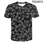 Футболка с цветочным принтом для мальчиков и девочек, Повседневная модная рубашка с коротким рукавом, с 3D принтом, топы, футболки, лето