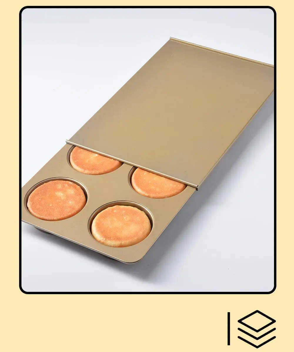 

Muffin Bread Mold Covered Cake Hamburger Red Bean Full Score Baking Plate Carbon Steel Household Tools Non Stick Practical