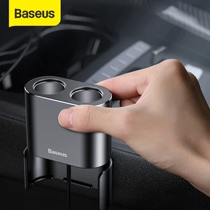 baseus car splitter cigarette lighter dual usb car charger 3 1a quick charger metal vehicle cigarette lighter for iphone xiaomi free global shipping