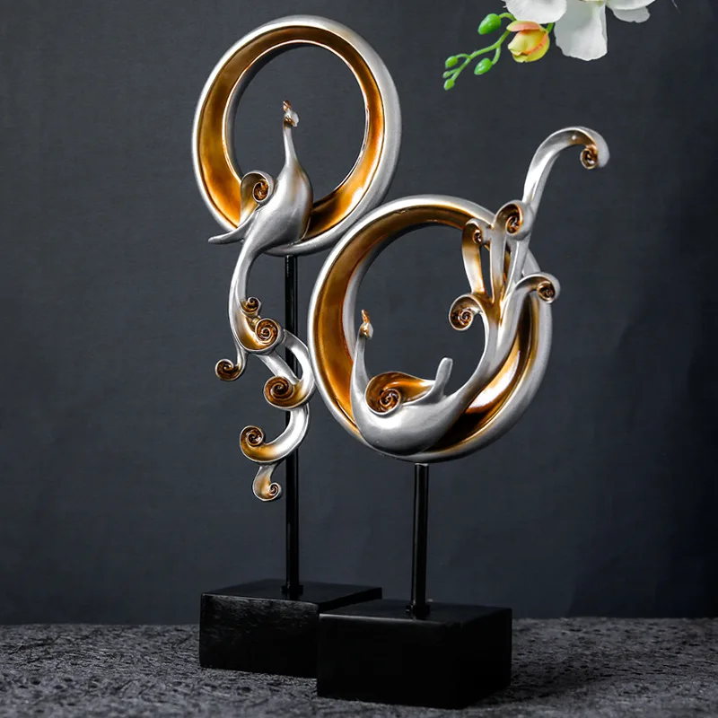 Европейская ретро абстрактная скульптура в виде животного статуэтки из смолы