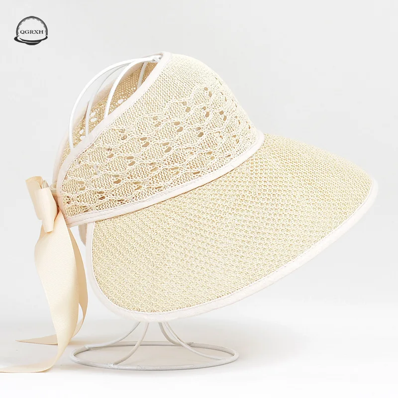 

2021 New Summer Sun Hats Women's Empty Straw Hat Bowknot Big Brim Hat Outdoor Sun Hat Straw Travel Vacation Beach Visor Cap Bow