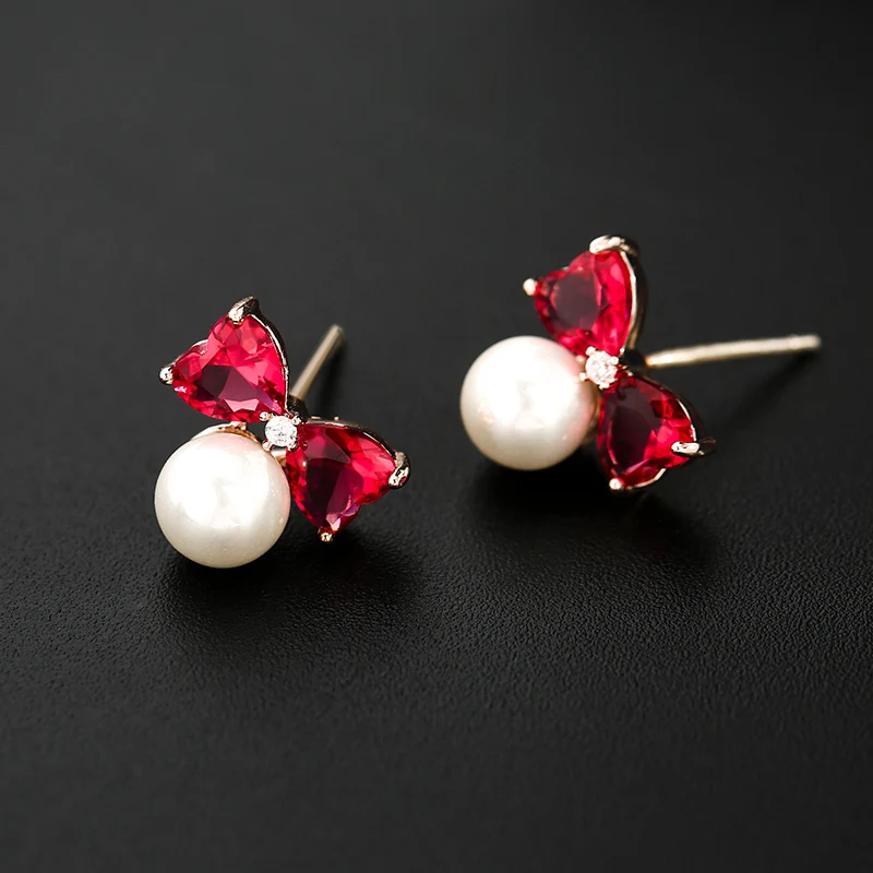 Серьги karopel с жемчугом и цирконами милые серьги для девочек роскошные свадебные |