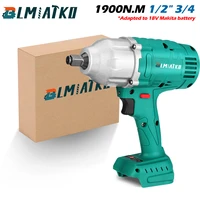 blmiatko 1900nm brushless electric impact wrench 12 inch 34 inch adjustable speed car tire power tool for makita 18v battery
