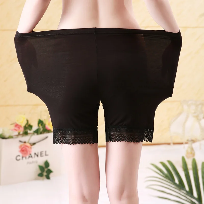 

High Waist Safety Shorts Women Summer Sexy Black Lace Boyshorts Plus Size Cotton Boxers For Women Under Skirt Shorts Female