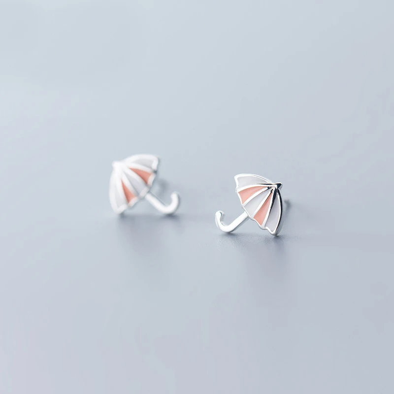 

MloveAcc Brand 925 Sterling Silver Cartoon Umbrella Stud Earrings for Women Daughter Girls Birthday Gift Lovely Cute Jewelry