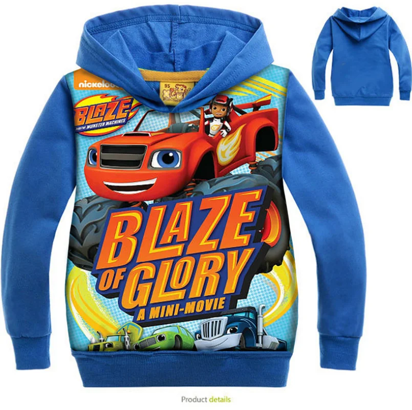 

Fall Monster Machines Printed Children's Sweatshirt Boys Cartoon Blaze Long Sleeve Hoodie teenage girls clothing