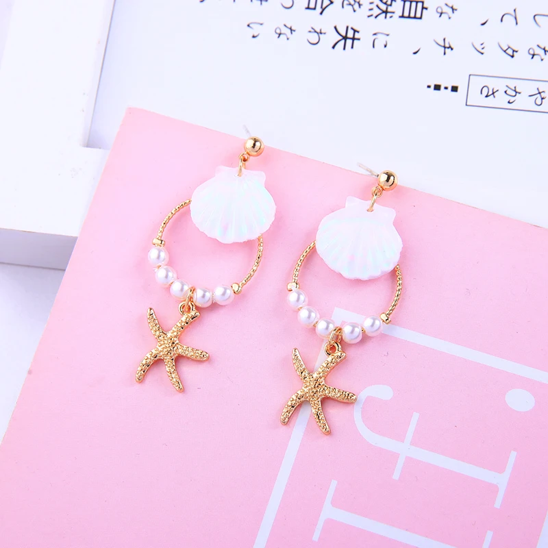 Милые модные простые дизайнерские серьги капельки для женщин акриловая ракушка