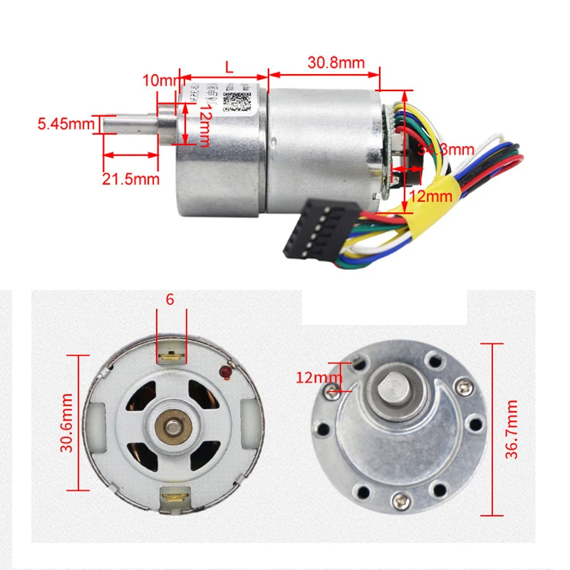 Редукторный электродвигатель постоянного тока Hall Micro DC 12 В 3530 7-960 об/мин большой