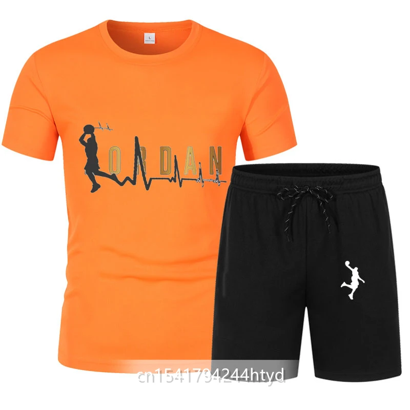

New Men Sports Suit Men'S Running Suit Gym Summer Two Piece Quick Drying Clothes Ice Thin Casual Short Sleeve Shorts Summer