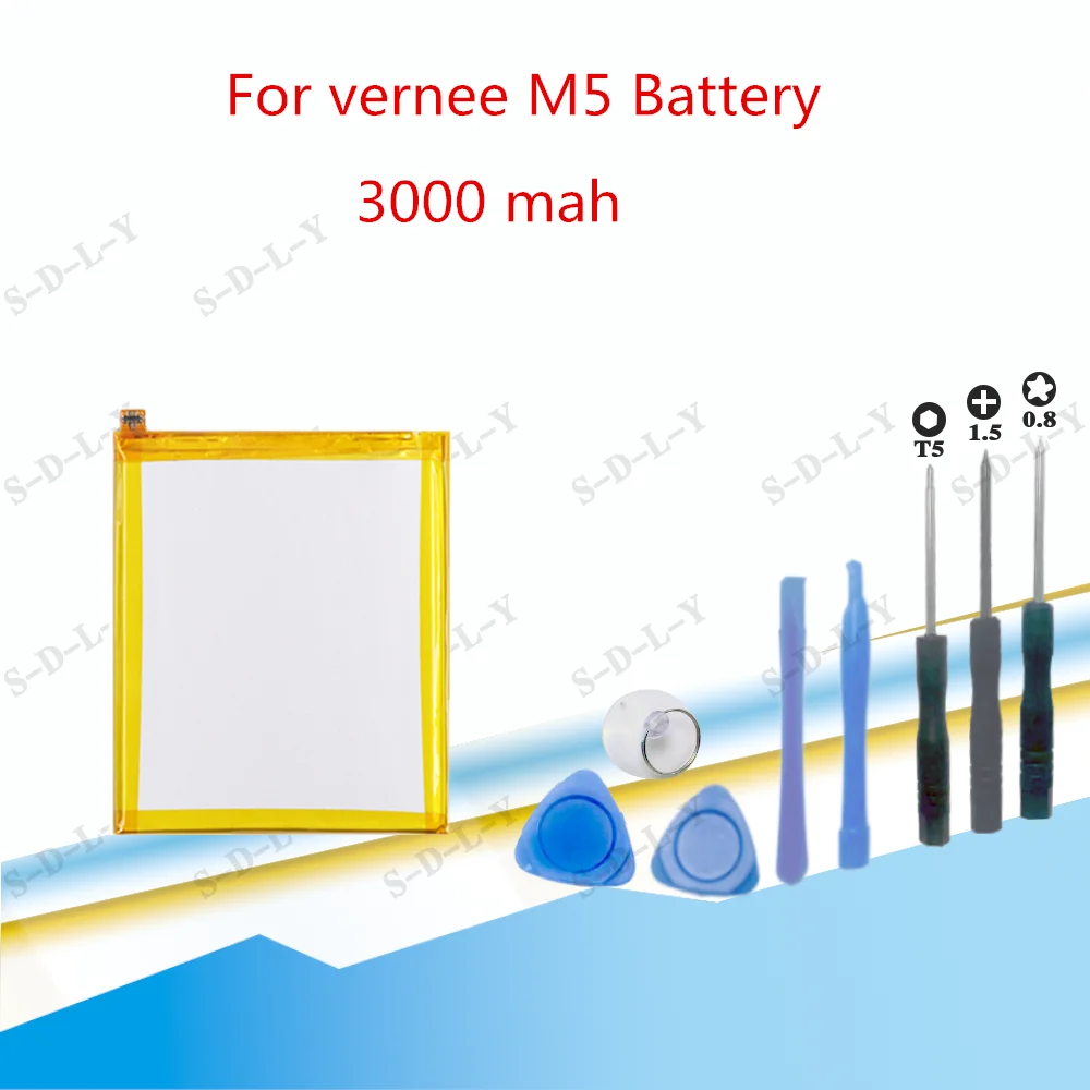 Высокая емкость для Vernee M5 запасная батарея 3000mAh Bateria Batterie Мобильный телефон