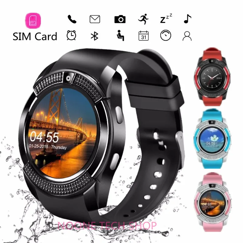 Спортивные мужские Смарт часы SIM карта Android камера округлый ответ вызов Smartwatch