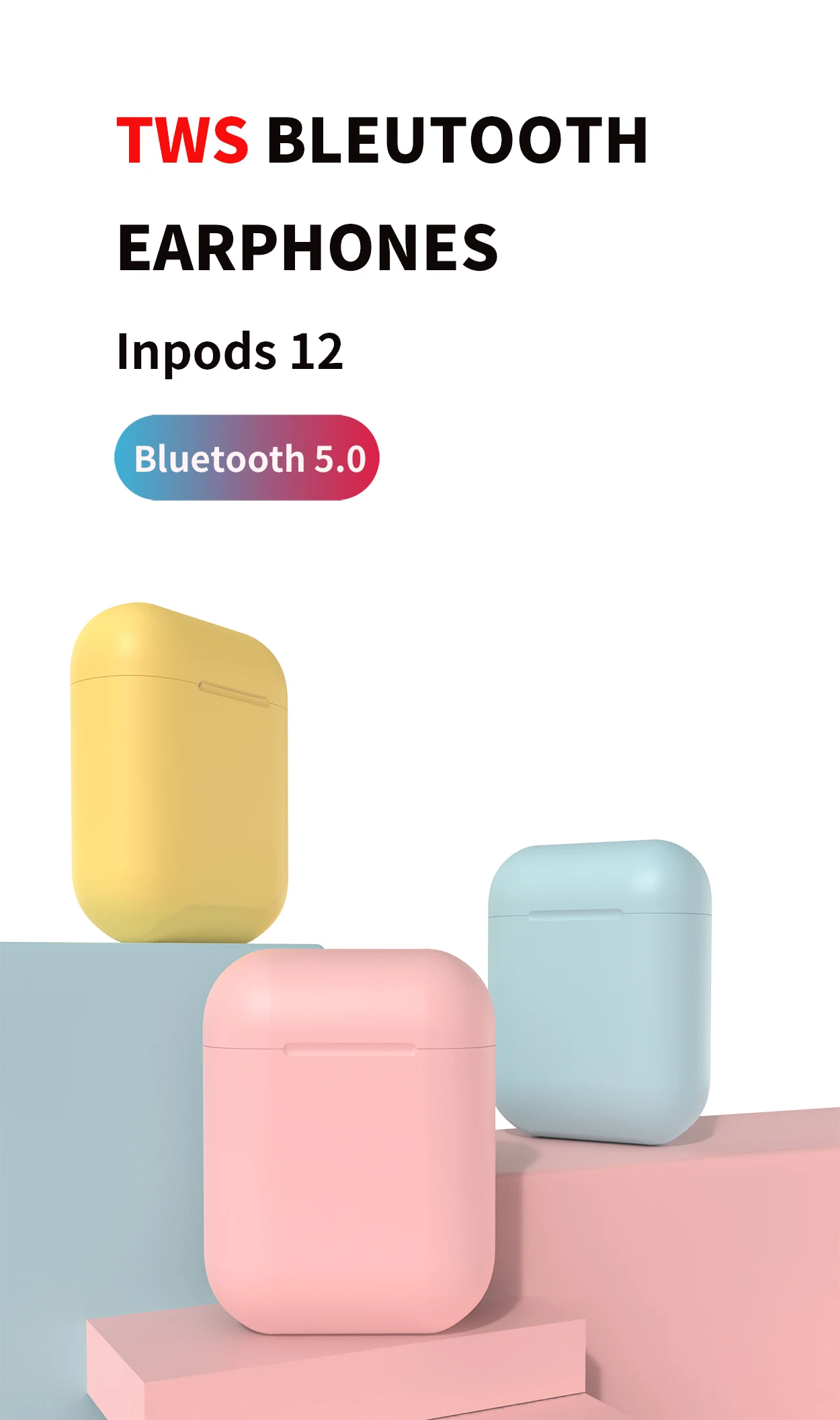 Оригинальные inpods 12 Беспроводные наушники i12 tws наушники Macaron 12 inpods 12 i12 tws наушники для смартфона PK i7 i11 i14 TWS