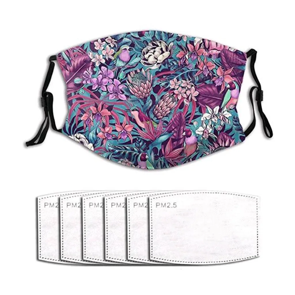 6 шт. Ветрозащитная маска для лица с цветочным принтом|Аксессуары костюмов| |