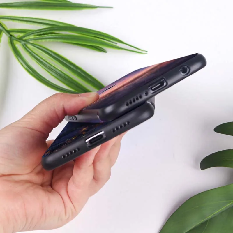 Крышка с пейзажем для xiaomi redmi note 7 8 pro 7a k20 5 6 4x Прозрачный однотонный Мягкий