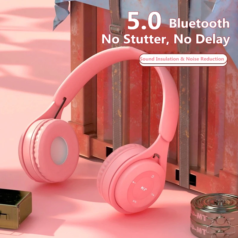 

Новинка, Накладные наушники Bluetooth 5,0, женские наушники, стереонаушники с объемным звуком, игровая гарнитура с USB-микрофоном для ПК и телефона