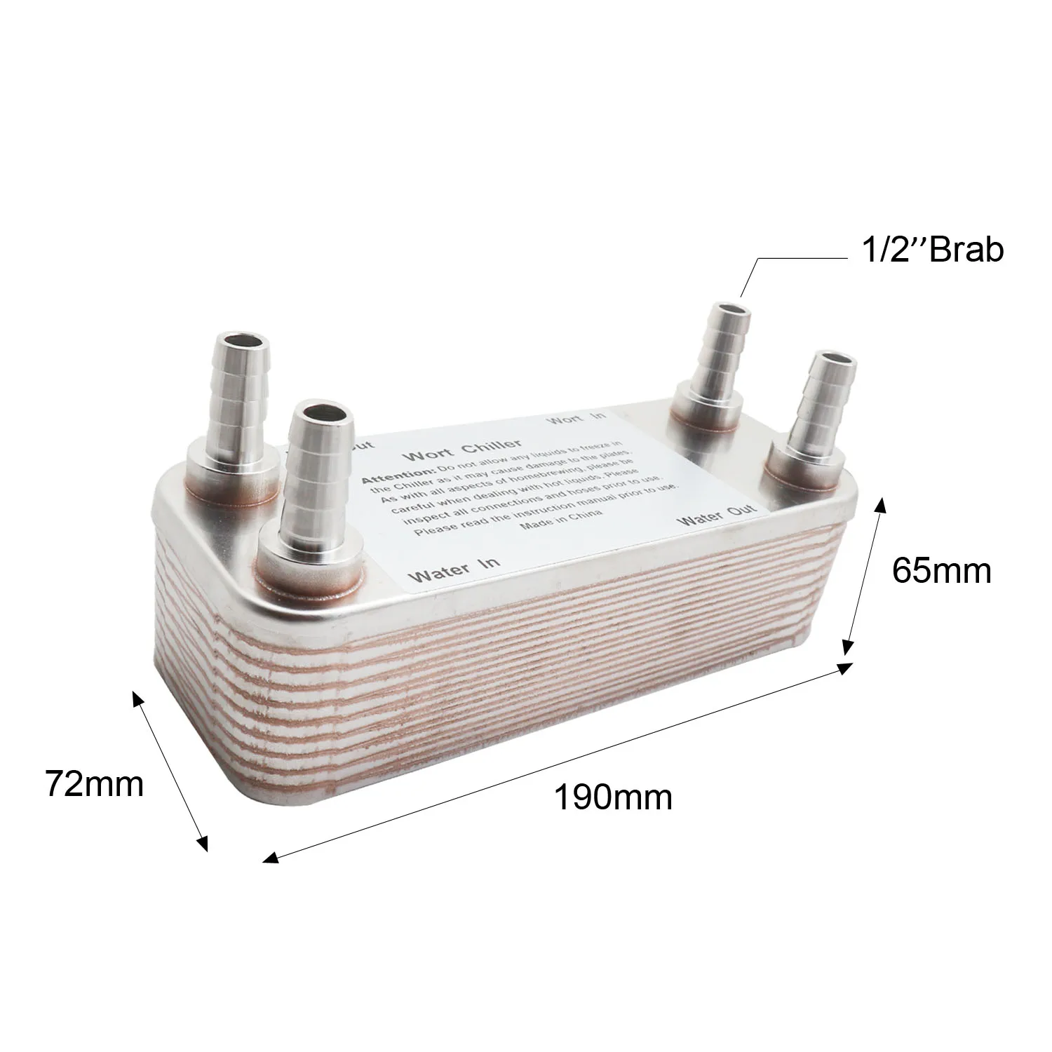 20 Plates brewing Wort Chiller Plate heat exchanger Stainless Steel 304 Brewing 1/2&quot hose barb | Дом и сад