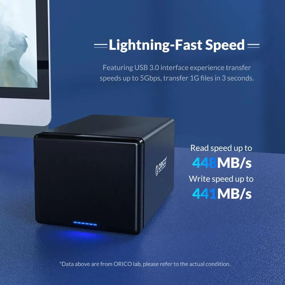 Док станция ORICO 5 Bay 3 ''USB3.0 HDD Поддержка 80 ТБ 5gbps чехол с 78W адаптером питания