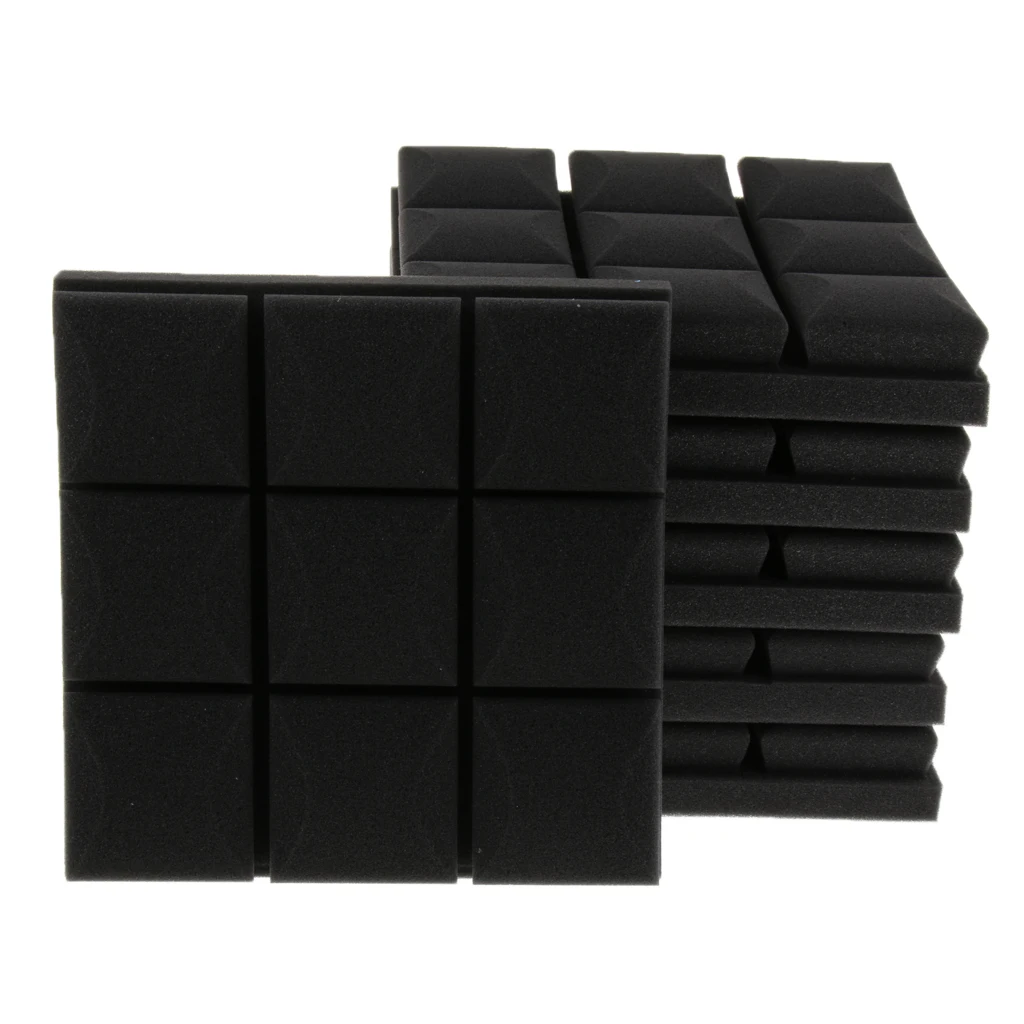 

12x 2" x 10" x 10" Acoustic Foam Panels Sound Panels Wedges Sound Insulation