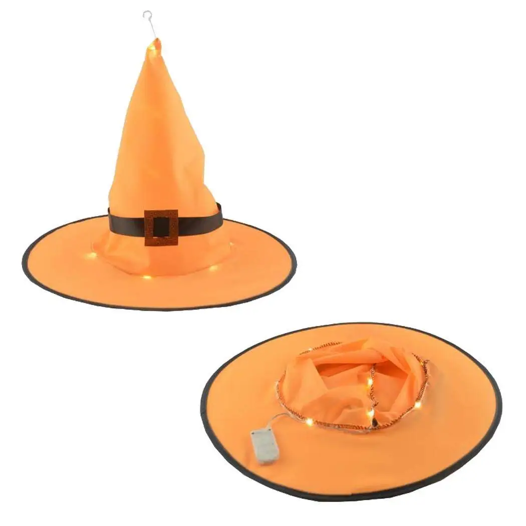 Волшебник на Хэллоуин ведьма шляпа светодиодная светлая крышка Фонарь Висячие