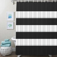 black white shower curtain stripes bathroom waterproof shower curtain with hooks geometric anti mildew bathroom shower curtain