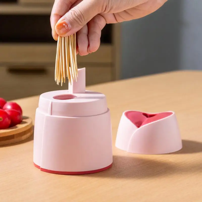 

Portable Automatically Pops Up Toothpick Box Storage Barrel Home Living Room Dining Room Toothpick Holders Storage Box