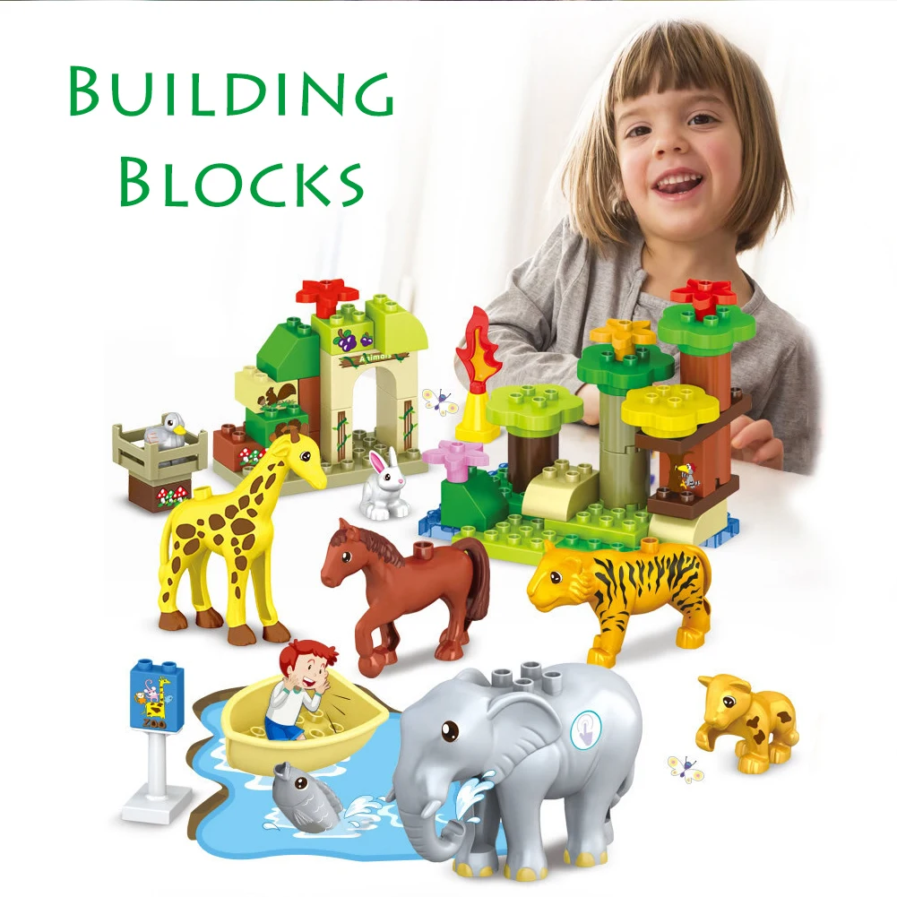 51PCS Animal Building Blocks Toy Set Plastic Character Toys Juggling Compatible | Игрушки и хобби