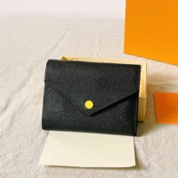 top quality luxury designer fold wallet womans credit card bag cute coin purse 100 genuine leather free shipping gift boxes