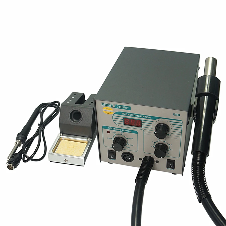 Быстрая паяльная станция 706 Вт + 2 в 1 бессвинцовая с пистолетом горячего воздуха
