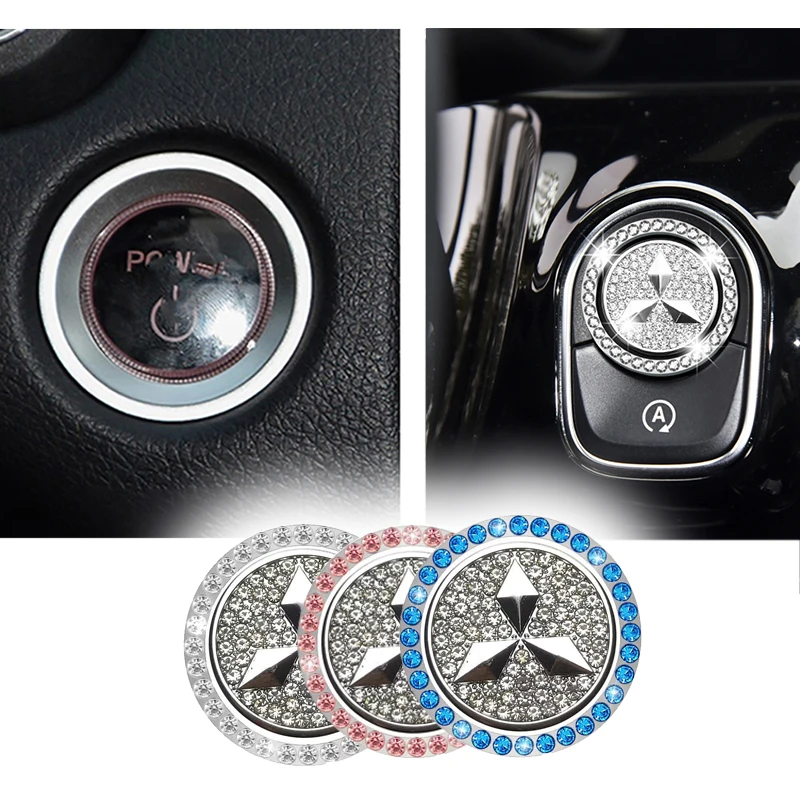 Блестящее кольцо для украшения автомобиля кнопка запуска и остановки двигателя