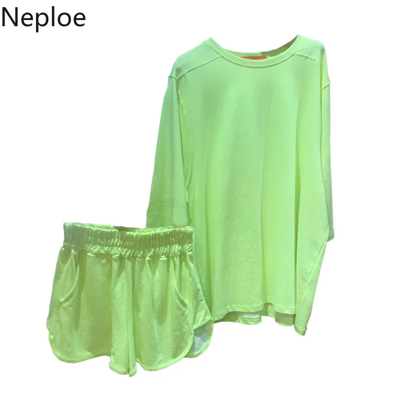 Женский костюм Nepleo из двух предметов юбка с круглым вырезом и эластичные Широкие