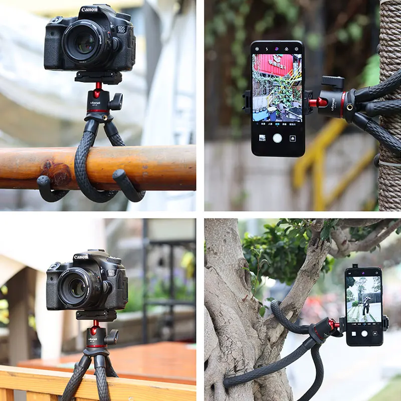 

Ulanzi MT-11 Portable Octopus Tripod 2 in 1 Foldable Phone Clip Magic Arm Quick Release Plate With Cold Shoe Mount Clamp Holder