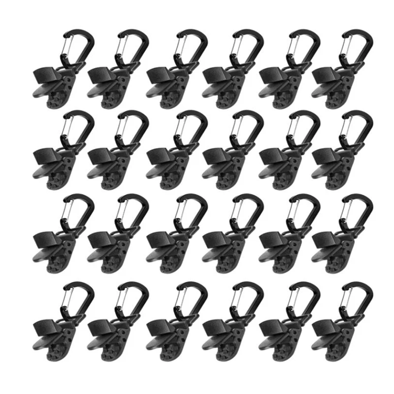 

24 Pcs Camping Tent Clips,Windproof Awning Tent Clamp with Spiral Buckle,Light Canvas Fixing Buckle with with Carabiner