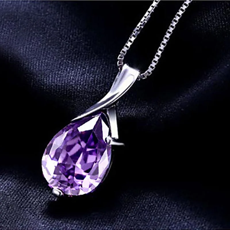 Bague Ringen, уникальный дизайн, 925 пробы, Серебряный кулон, Фиолетовый аметист, подвеска, Женские Ювелирные изделия, для помолвки, для девушек, вечерние, подарок