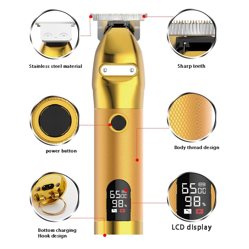 

Hair Clippers for Men Cordless Clippers for Hair Cutting Beard Trimmer Barbers Grooming Kit Rechargeable LED Display