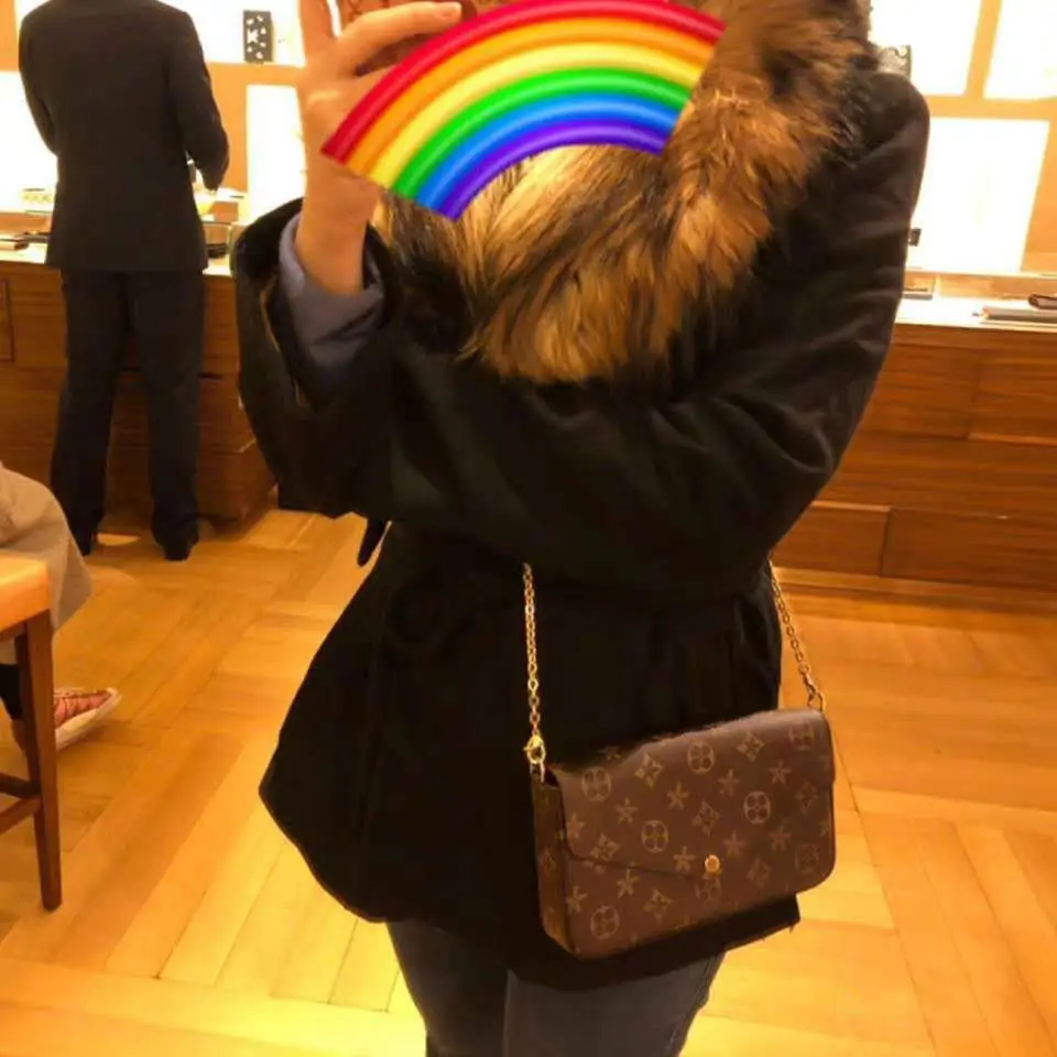 

Women's bags 2020 new three-in-one chain bag fashion printing one-shoulder diagonal bag wallet with logo purses and handbags