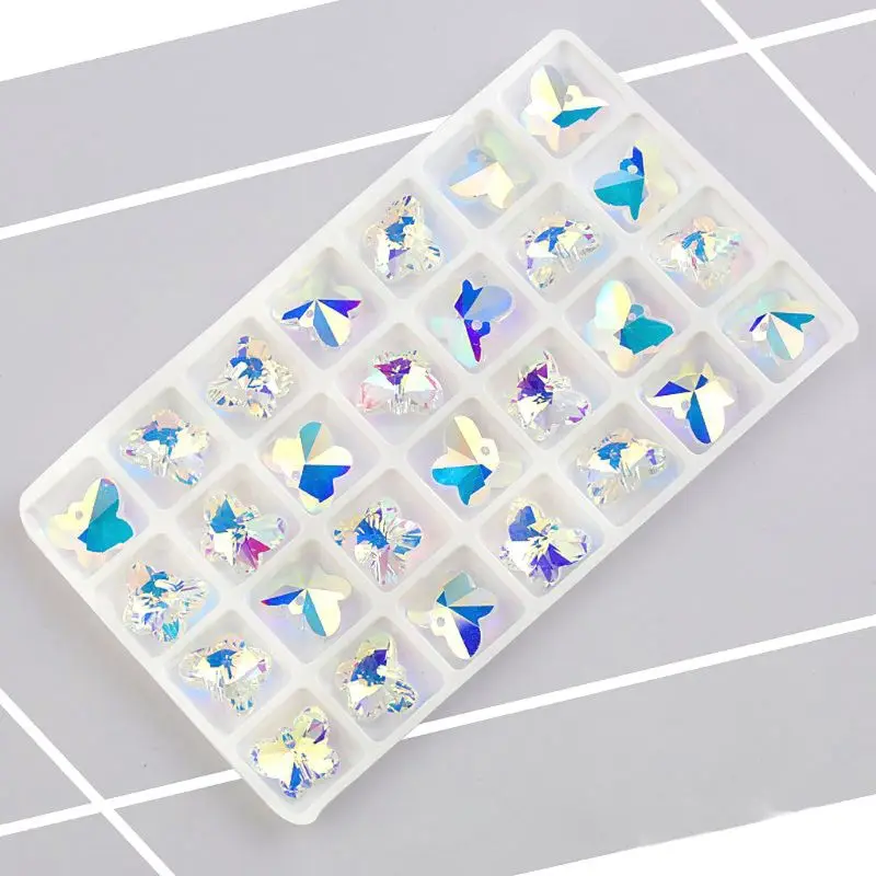 

28Pc Austria Crystal Butterfly Heart Bear Starfish AB Clear Beads Jewelry Making Drop Shipping Support
